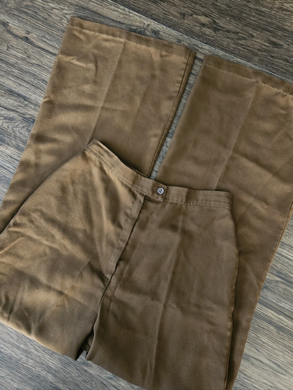 Vintage Sears 70s Brown High Rise Wide Leg Trousers Pants